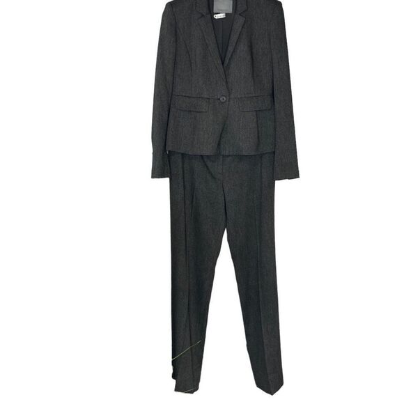 Classiques Entier 2‎ Piece Wool Blend Wide Leg Pant Suit Black /GreySize 6/8 - Picture 1 of 14